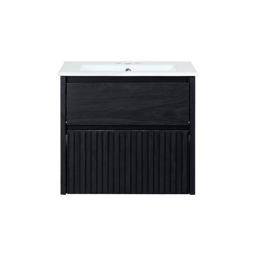 Sherwin Slat Modern Coastal 2-Drawer Wall Mounted Bath Vanity Cabinet Only (Sink Basin Not Included) - JONATHAN Y